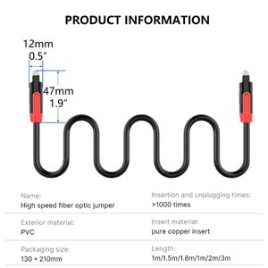FİBER OPTİK KABLO 1 MT. (TENON)
